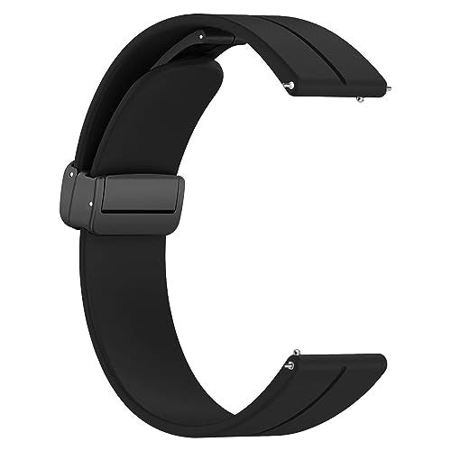 ACM Watch Strap Silicone Belt Magnetic Clasp 22mm compatible with Oneplus Watch 2 Smartwatch Sports Hook Band Black - Image 4