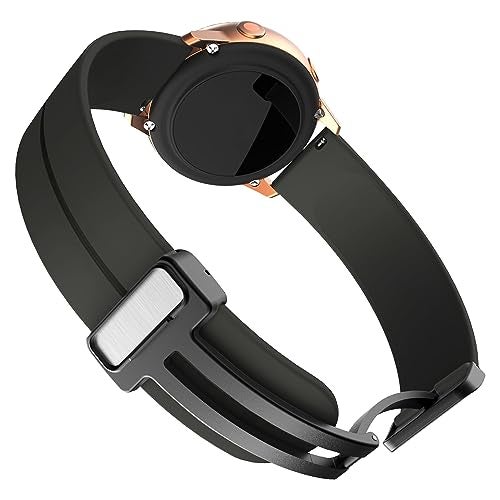 ACM Watch Strap Silicone Belt Magnetic Clasp 22mm compatible with Oneplus Watch 2 Smartwatch Sports Hook Band Black - Image 2