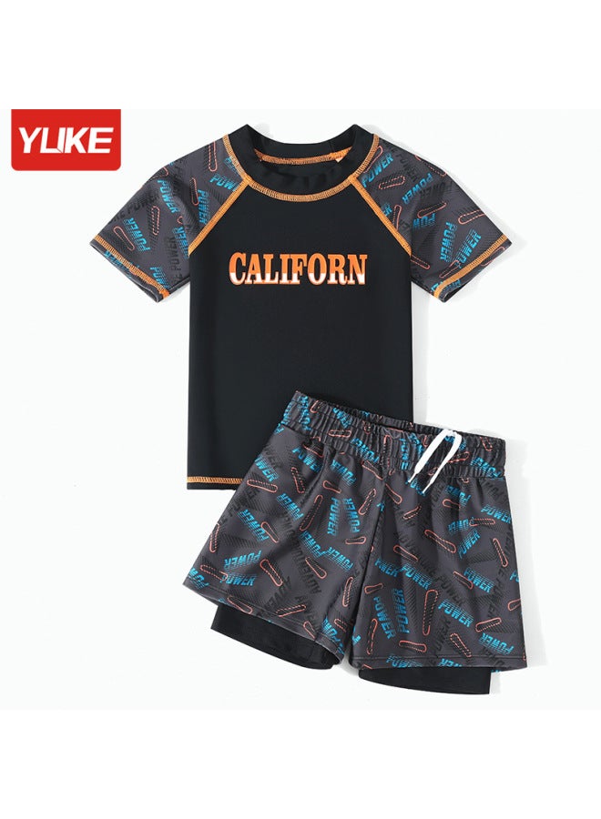 Children's Swimsuit New Summer Trendy Loose Split Swimsuit Medium And Large Kidsren And Teenagers Swimming Training Swimsuit