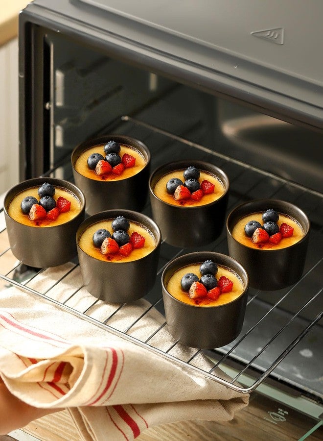Tikooere Ramekins 4 oz, Oven Safe Soufflé Dishes for Creme Brulee, Souffle, Pudding, Ice Cream, Stoneware Custard Cups for Baking, Small Ceramic Bowls Set of 6, Kitchen Decor Gift, Matte Black - Image 4