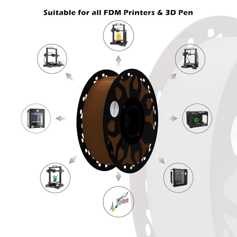 Protomont TECHNOLOGIES فيلا مونت 1.75 مم PLA بريميوم بلس خيوط طباعة ثلاثية الأبعاد متوافقة مع معظم طابعات FDM (بني شوكولاتة) - Image 5