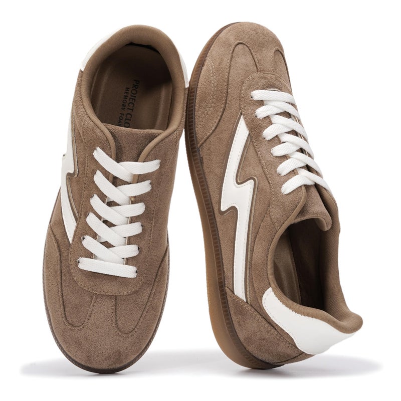 Project Cloud Fashion Sneakers for Women 2026 - Lace-Up Shoes Trendy Women Sneakers with Memory Foam Insole Women's Fashion Sneakers Non-Slip Womens Shoes (Irita, Mocha,9) - Image 1