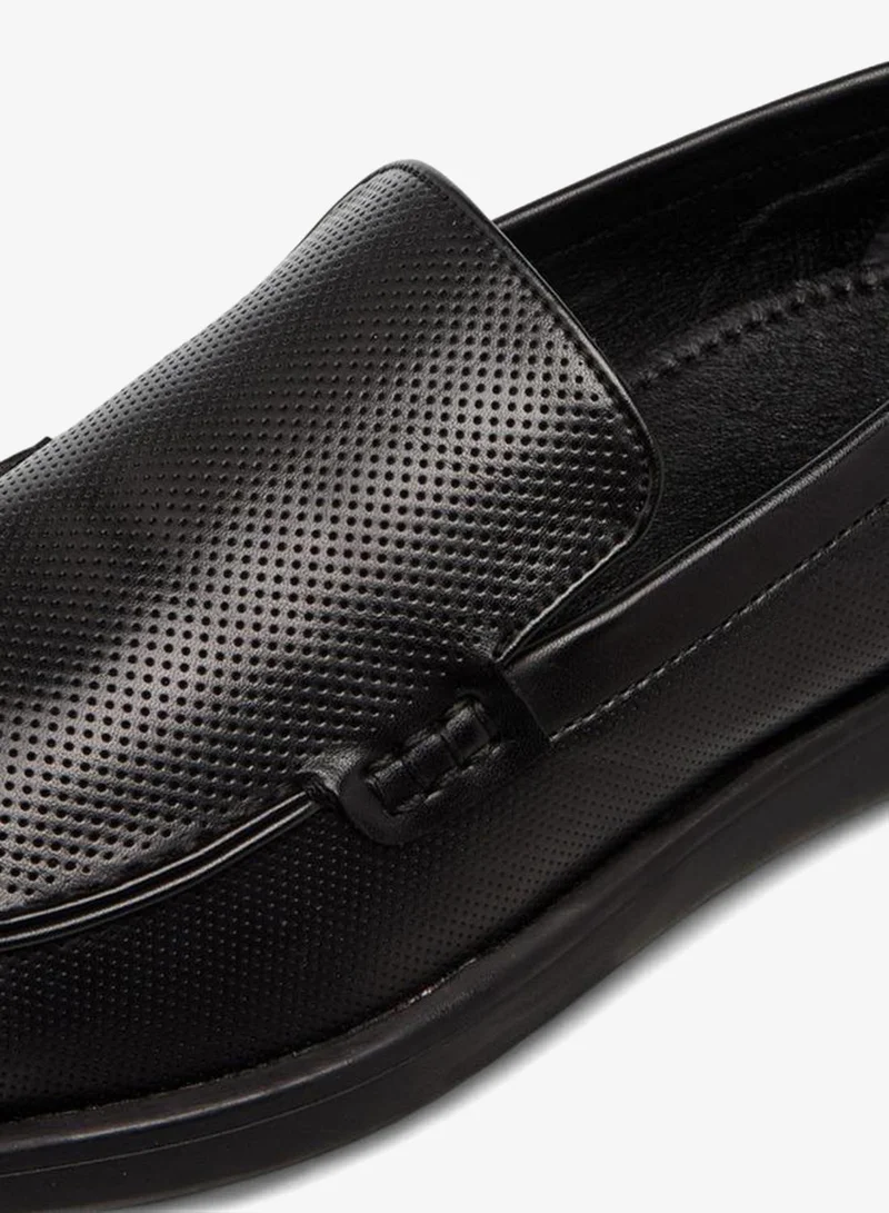 LBL By Shoexpress BLACK Textured Slip-On Loafers for Men | Best Price UAE