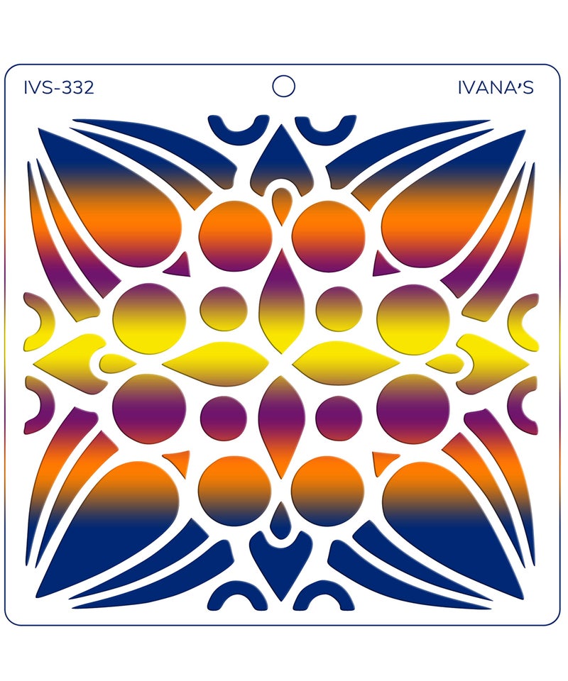 IVANA'S Mandala Art Reusable Stencil for Art & Craft, DIY Decorative Stencil for Painting on Canvas, Fabric, Cloth, Paper, Glass, Furniture and Wall, Size - 6 x 6 inch, Pack of 1, IVS-332, Off White - Image 3