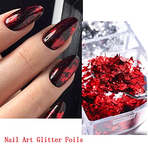 Vezocim Holographic Nail Glitter Foils, 12 Colors Sparkly Ultra-Thin Aluminum Foil Nail Art Flakes Design, Laser Nail Sequins Acrylic Supplies for Women Girls Manicure Charms Decorations, DIY 3D Nail Art Tips - Image 5