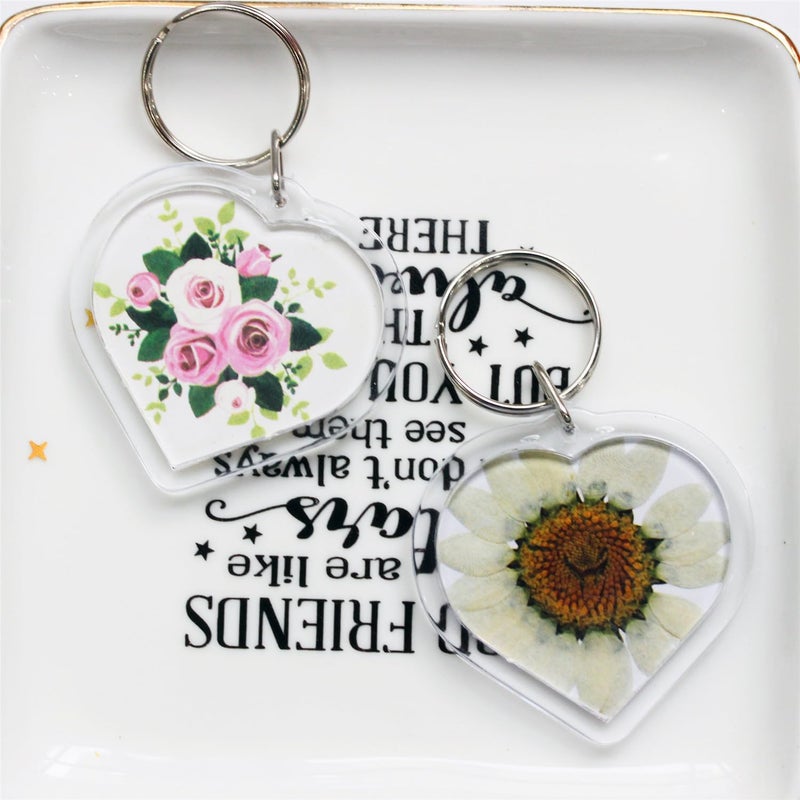 BetterJonny 20Pcs Acrylic picture Keychain Blanks Photo Keychain Clear in Photo Keychain Acrylic Picture Frame Keyrings - Image 2
