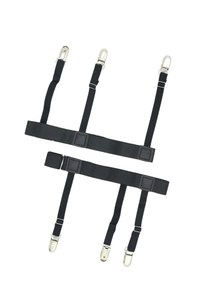 Generic - elastic and adjustable three-clip shirt sock clip business versatile spot neat men - Image 1
