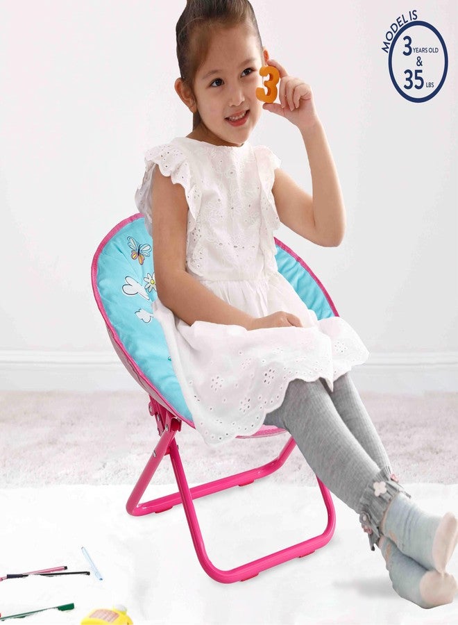 Idea Nuova 19” Folding Saucer Chair for Bedroom, Playroom, or TV Room, Toddler Chair with Foldable Metal Frame, Portable & Comfortable,Ages 3+,Peppa Pig - Image 5