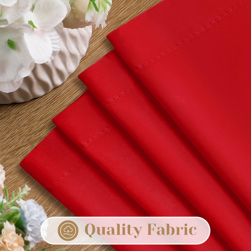 HOMEIDEAS Non-See-Through Red Privacy Sheer Curtains 52 X 84 Inches Long 2 Panels Semi Sheer Curtains Light Filtering Window Curtains Drapes for Bedroom Living Room