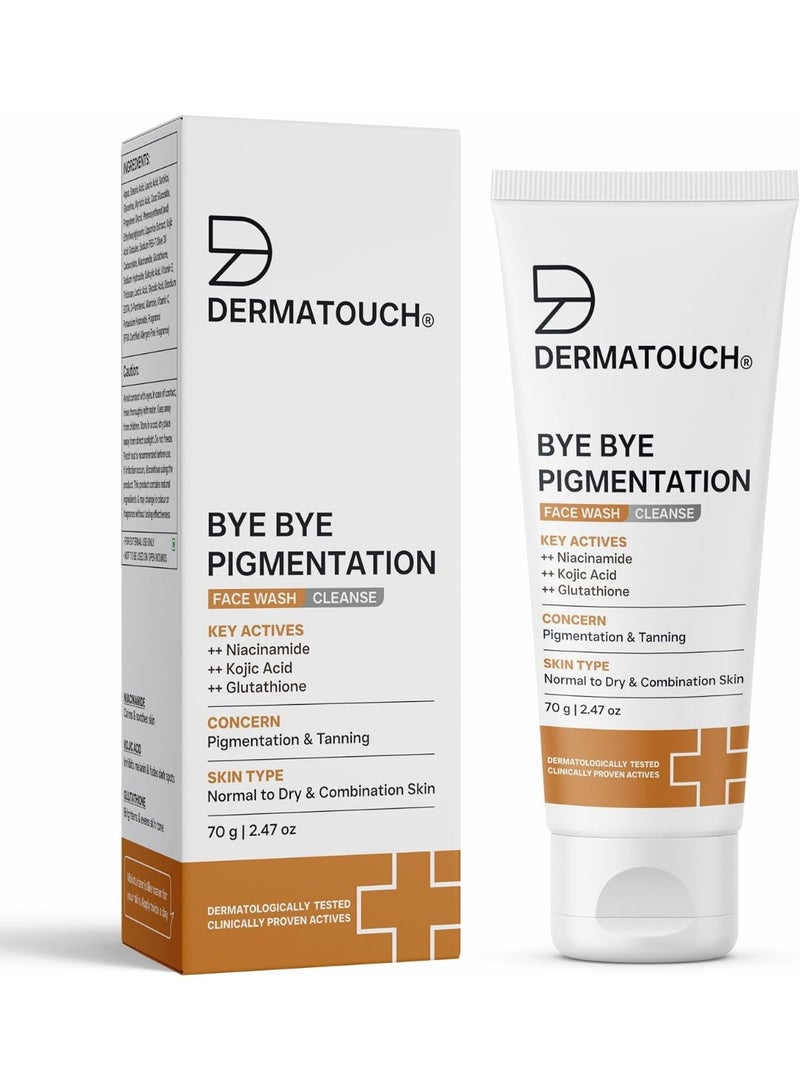 DERMATOUCH Bye Bye Pigmentation Face Wash | Anti Pigmentation for Women/Men with Niacinamide, Kojic Acid, & Glutathione | 70g