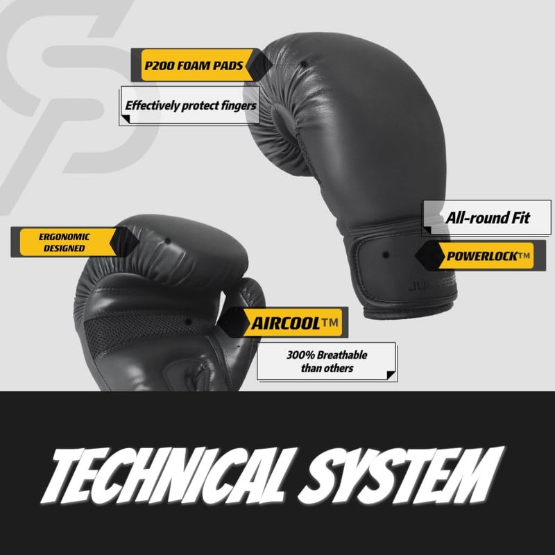 SAEEPABUL S200 Boxing Gloves for Men and Women Suitable for Boxing Kickboxing Mixed Martial Arts Maui Thai MMA Heavy Bag Fighting Training Black, 10oz - Image 3