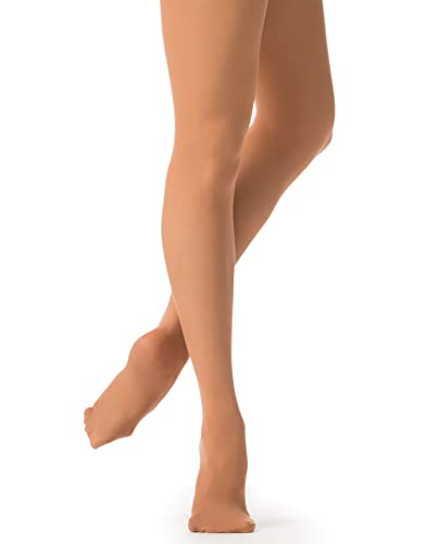 Danskin womens Ultrasoft Microfiber Footed Tight, Toast, A - Image 4