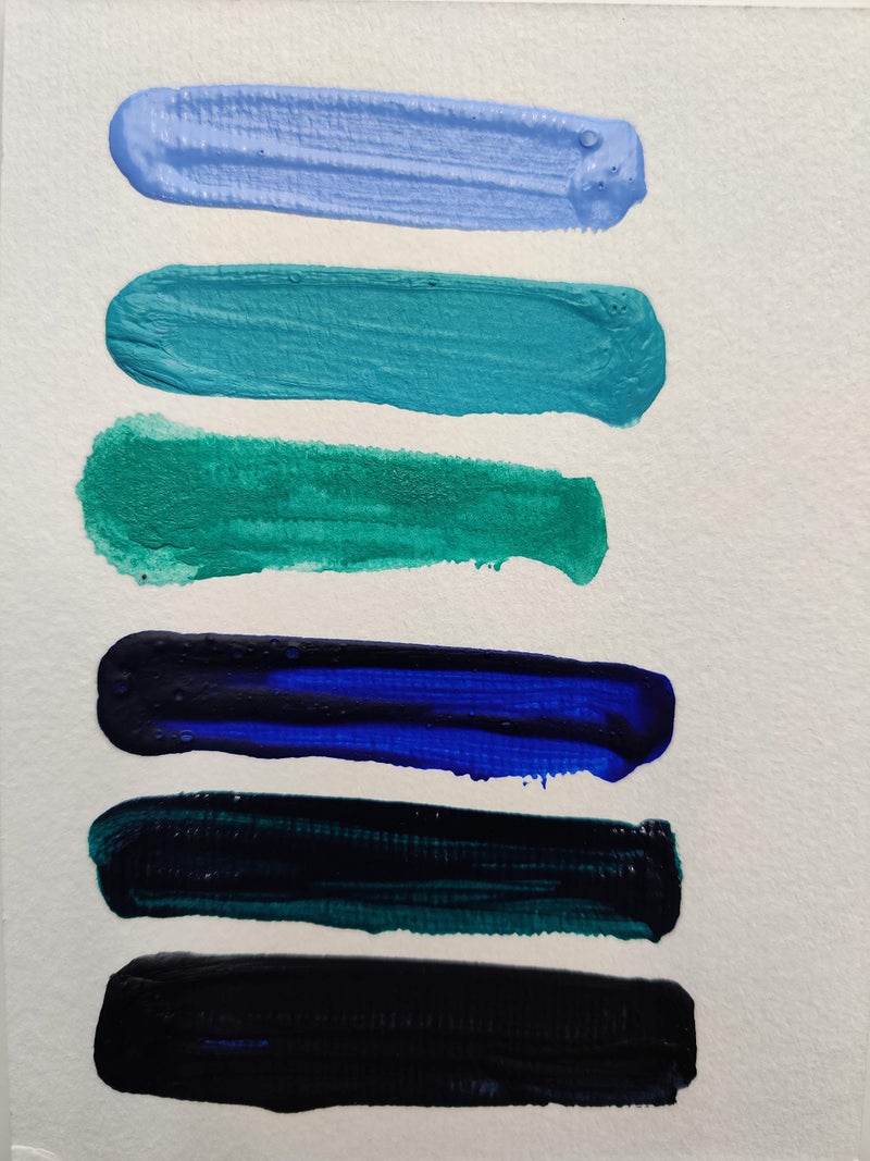 BRUSTRO Professional Artists _x0019_ Fluid Acrylic 20 ml Beyond The Blues Pack of 6 (Turquoise,Ultramarine Blue,Zirconian Blue Hue, Paynes Grey, Aqua Green Light, Azure Blue) - Image 3