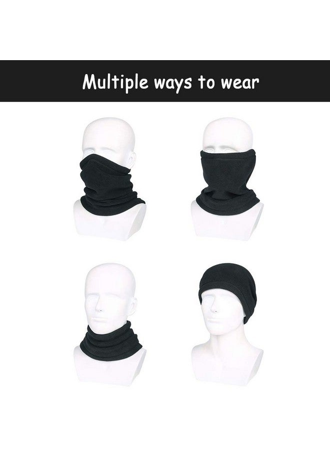 3E 3 Pack Neck Gaiter Warmer Windproof Winter Mask Polar Cold Weather Fleece Scarf for Men Women Running Skiing Snowboarding Motorcycle Riding (Black, Dark Gray, Navy Blue) - Image 3