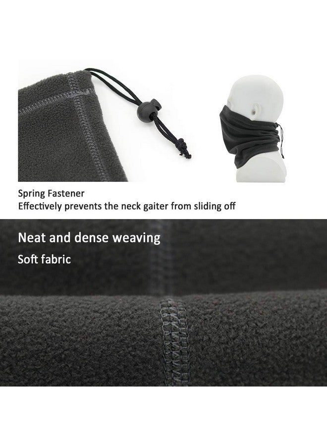 3E 3 Pack Neck Gaiter Warmer Windproof Winter Mask Polar Cold Weather Fleece Scarf for Men Women Running Skiing Snowboarding Motorcycle Riding (Black, Dark Gray, Navy Blue) - Image 4