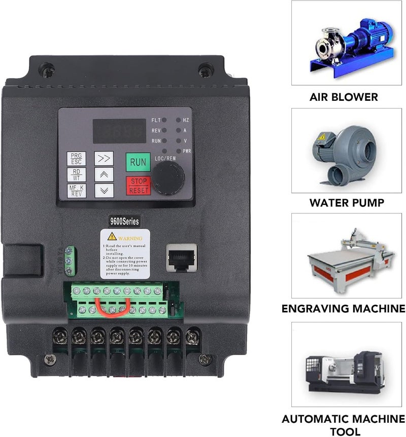 أنجريك 4KW 3 Phase Variable Frequency Inverter, DC400700V Input 0380VAC Output PV Pump Speed Controller with PC Flame Retardant, MPPT Controller, and Motor Safety Function for - Image 3