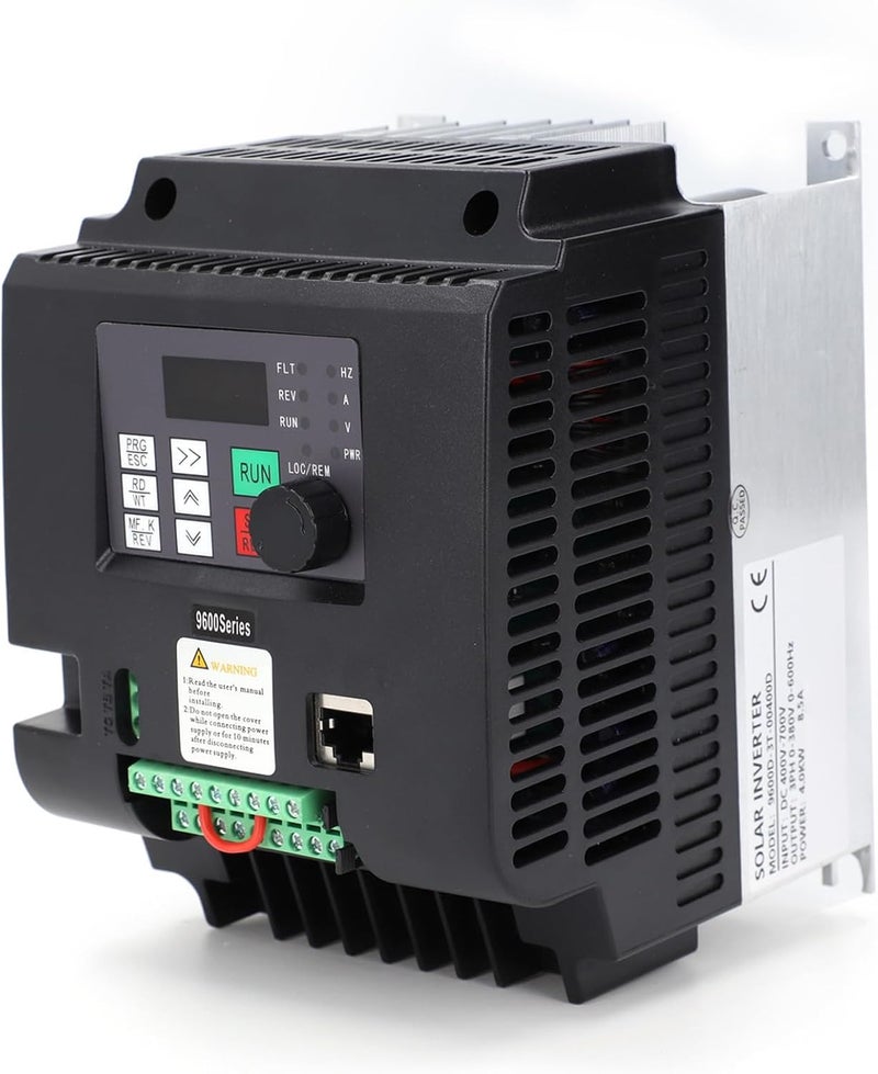 أنجريك 4KW 3 Phase Variable Frequency Inverter, DC400700V Input 0380VAC Output PV Pump Speed Controller with PC Flame Retardant, MPPT Controller, and Motor Safety Function for - Image 1