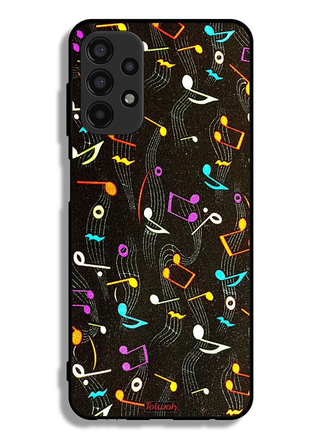 Tolwak Samsung Galaxy A13 4G Protective Case Cover Music Fabric Pattern - Image 1