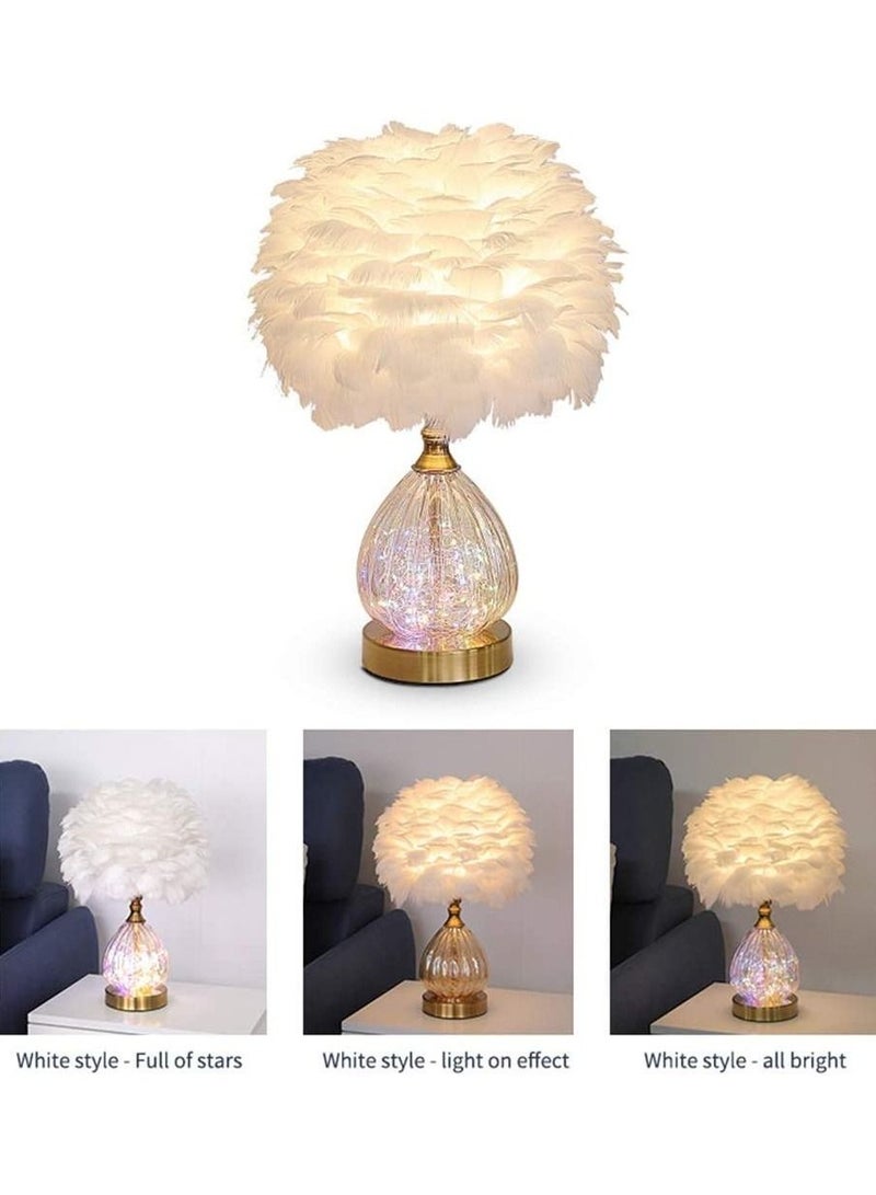 LINGWEI Table Lamp with Faither White 35x35x45cm - Image 4