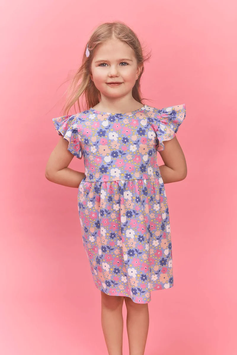 DeFacto Baby Girl Printed Strappy Knitted Dress
