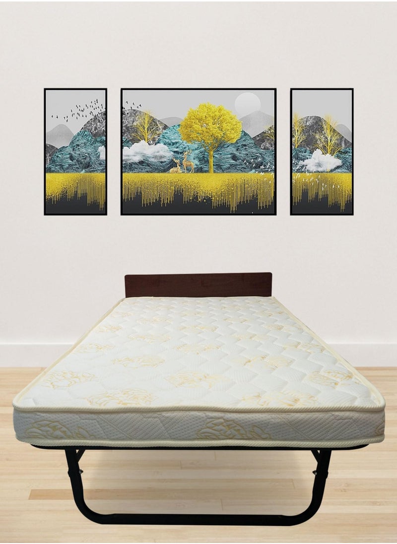 Meishida - Folding Bed with Foam Mattress Portable Guest Bed for Adults Fold Up Bed with Metal Frame - Image 1