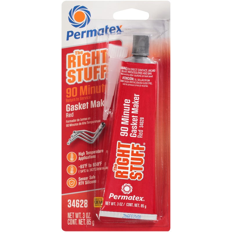 Permatex 34628 Right Stuff 90 Minute Red High Temperature Gasket Maker, 3 oz - Image 1