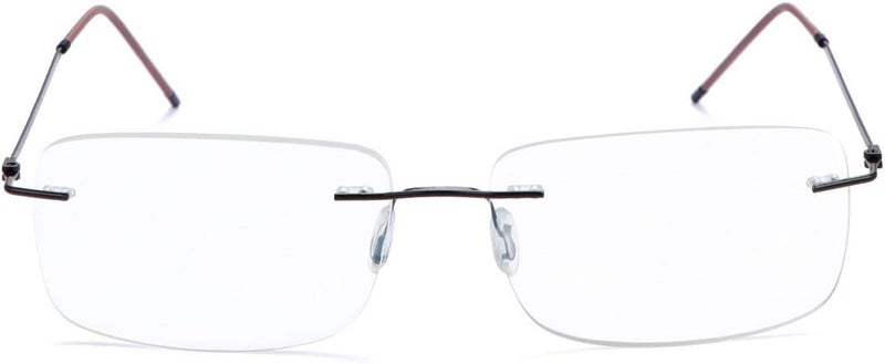MIRYEA Rimless Progressive Multifocus Reading Glasses Blue Light Blocking No Line Multifocal Computer Readers for Women Men Unisex Rectangular Eyewear Titanium Lightweight Magnification Presbyopia Eyeglasses - Image 1