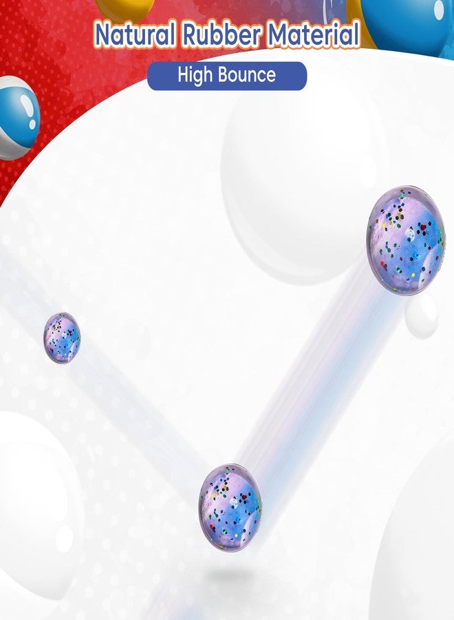 Pllieay بالياي 30 قطعة كرات قفز للأطفال، كرات قفز مطاطية متنوعة بحجم 32 مم مع حقيبة تخزين لهدايا الحفلات، هدايا عيد الميلاد وجوائز الصف (6 أنماط) - Image 4