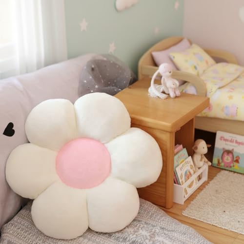 AVSHUB Sunflower Shaped 6 Kali Cushion Cute Preppy Decorative Throw Pillow | Floor Pillowcase with Fibre Filling Aesthetic Decoration for Sofa Bedroom Car Office (White) - Image 2