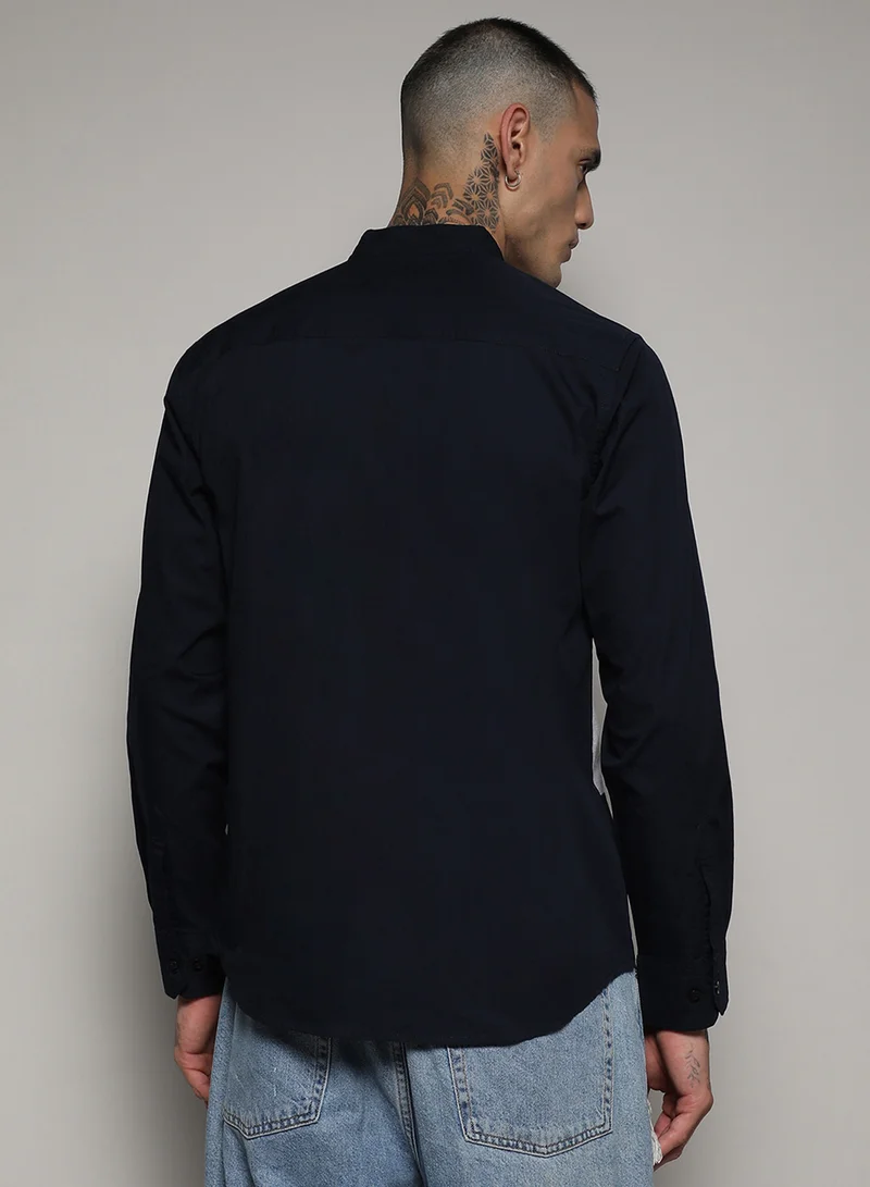 Campus Sutra Men's Multicolour Contrast Panel Shirt