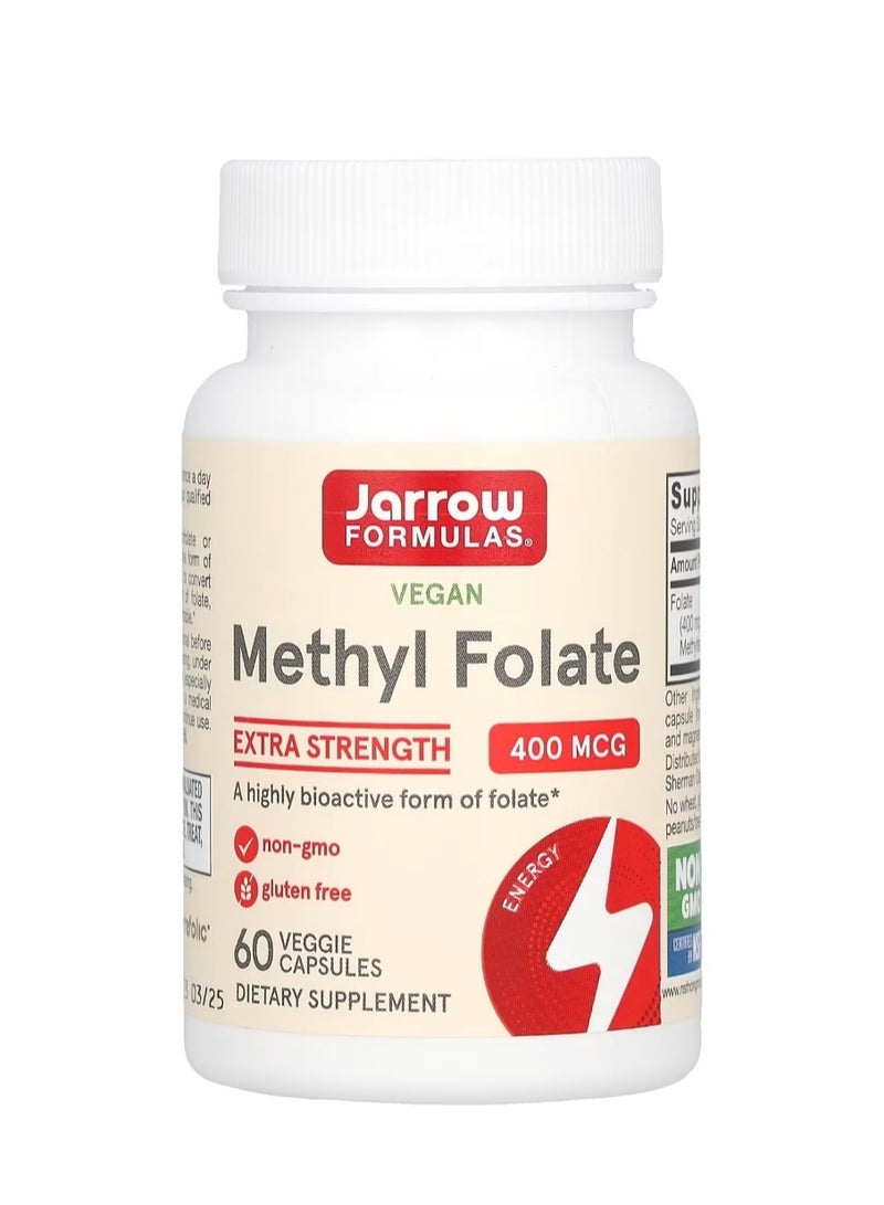 جارو فورملاز نباتي ميثيل فولات قوة إضافية 400 ميكروجرام، 60 كبسولة نباتية - Image 1