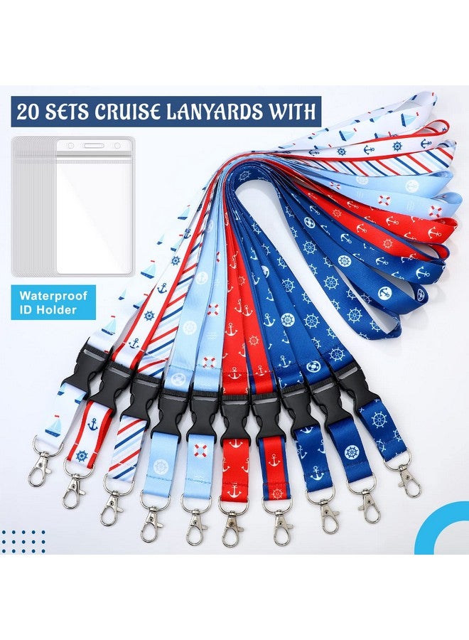 Hotop 20 Pack Carnival Cruise Lanyards With Waterproof Id Holder Detachable Buckler Cards For Women Men Cruise Accessories(Novel Style) - Image 2