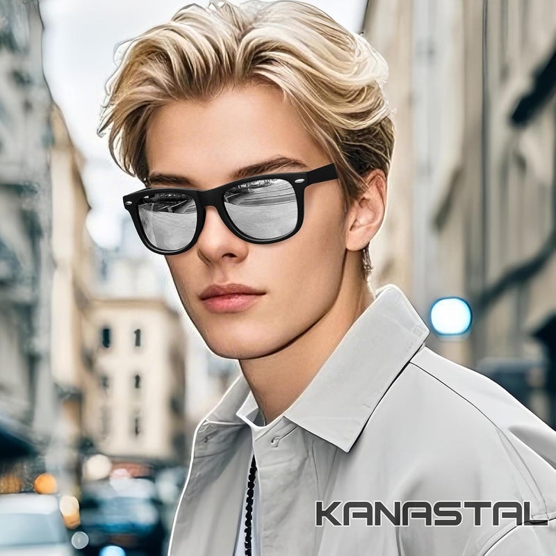 نظارات شمسية مستقطبة KANASTAL للرجال والنساء - نظارات مربعة كلاسيكية بحماية UV400 - Image 2