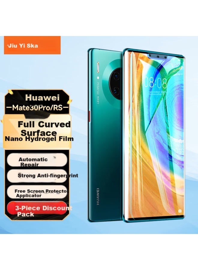 Iska Nano Full Screen 3-piece Soft Film Phone Screen Protector For Huawei Mate 30 Pro/30e Pro/30 Rs, Hydrogel Film Non-tempered Curved Full Screen Protection Film Jm217 - Image 1