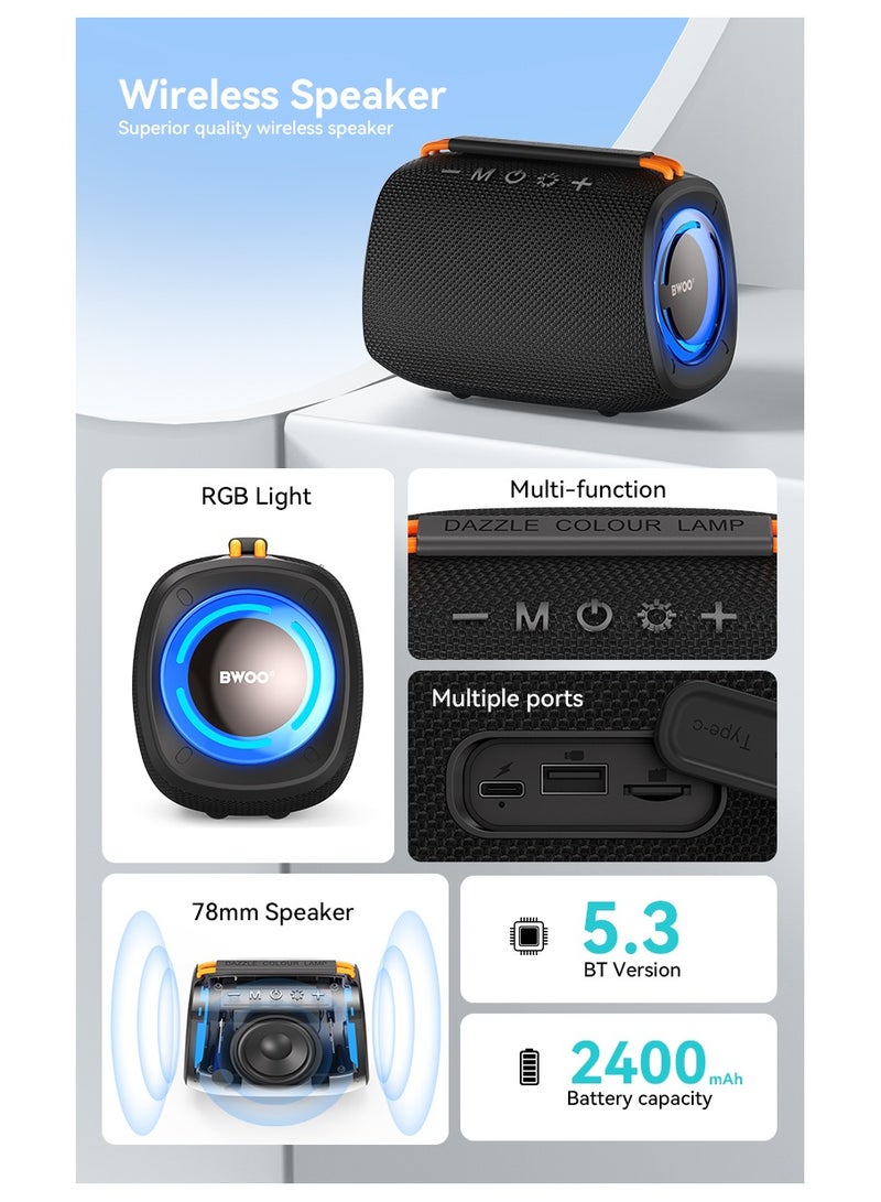 BWOO Ipx4 Hi-Fi Surround Sound Portable Wireless Speaker Bt 5.3 - Image 5