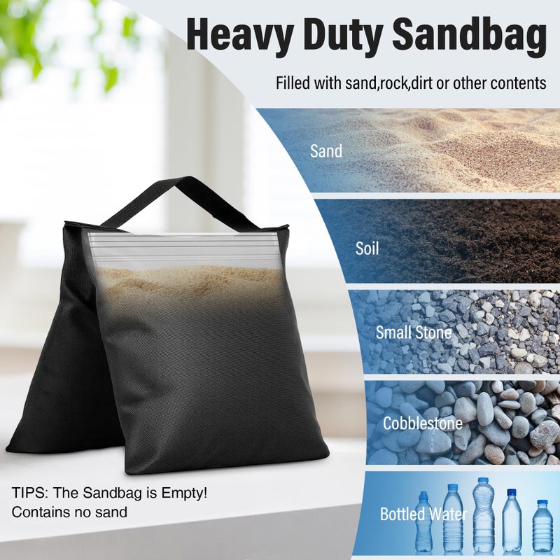 Victiv 4 Pack Sand Bags for Light Stand Photo Studio, Heavy Duty Sandbags - Image 2