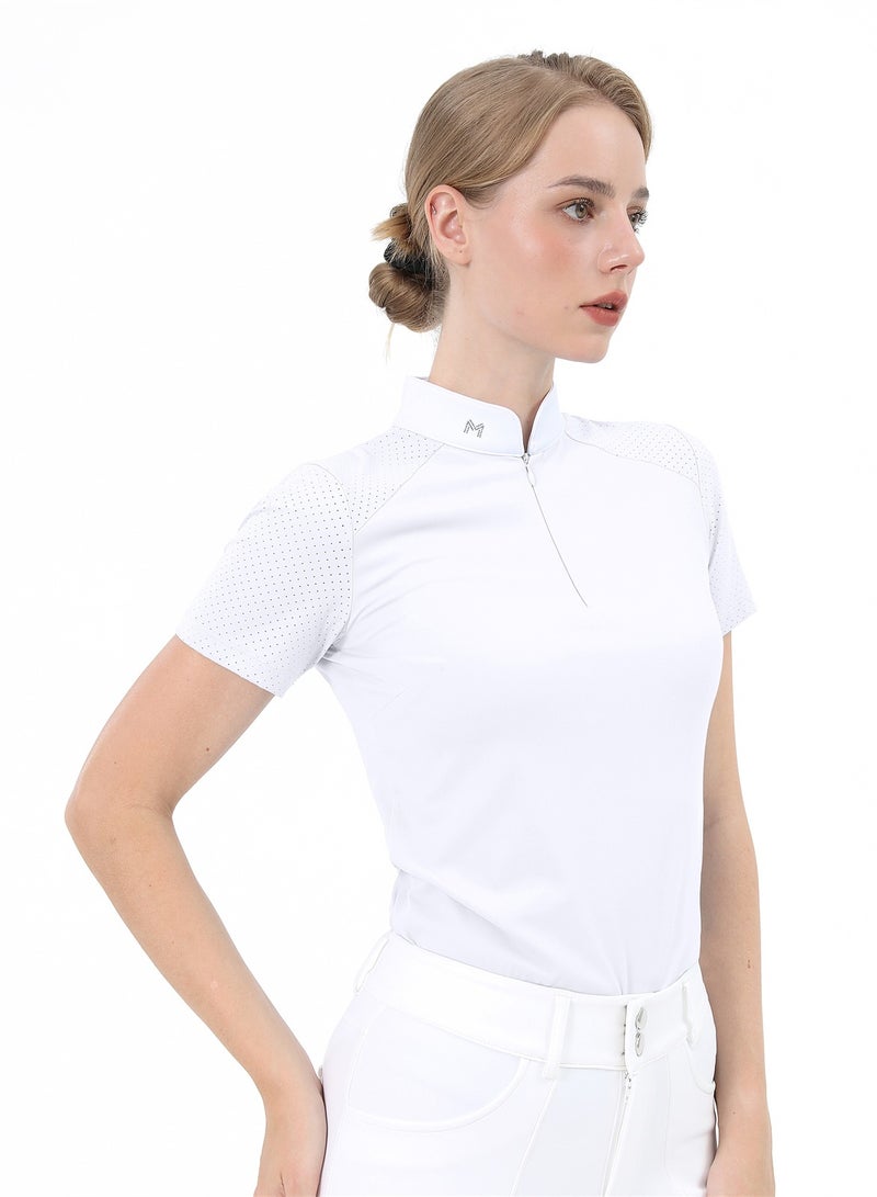 general Women Short Sleeve Equestrian T-shirts Summer Breathable Riding Horse Tops with M Pattern Equestrian Clothes - Image 2