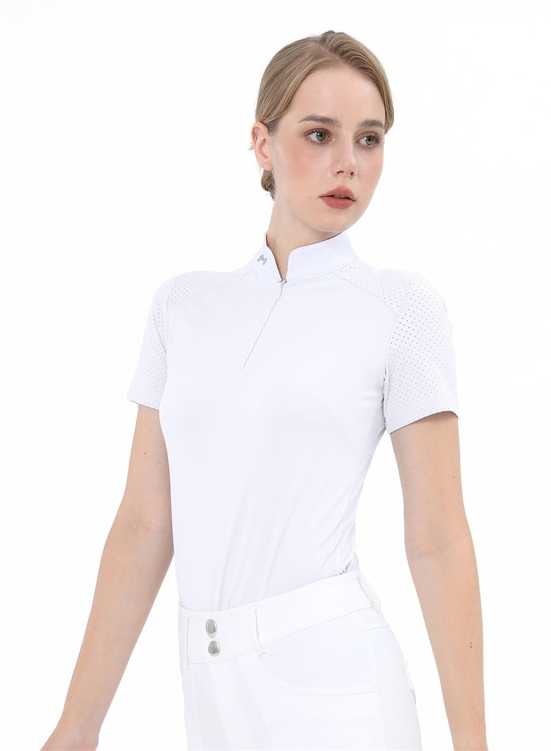 general Women Short Sleeve Equestrian T-shirts Summer Breathable Riding Horse Tops with M Pattern Equestrian Clothes - Image 1