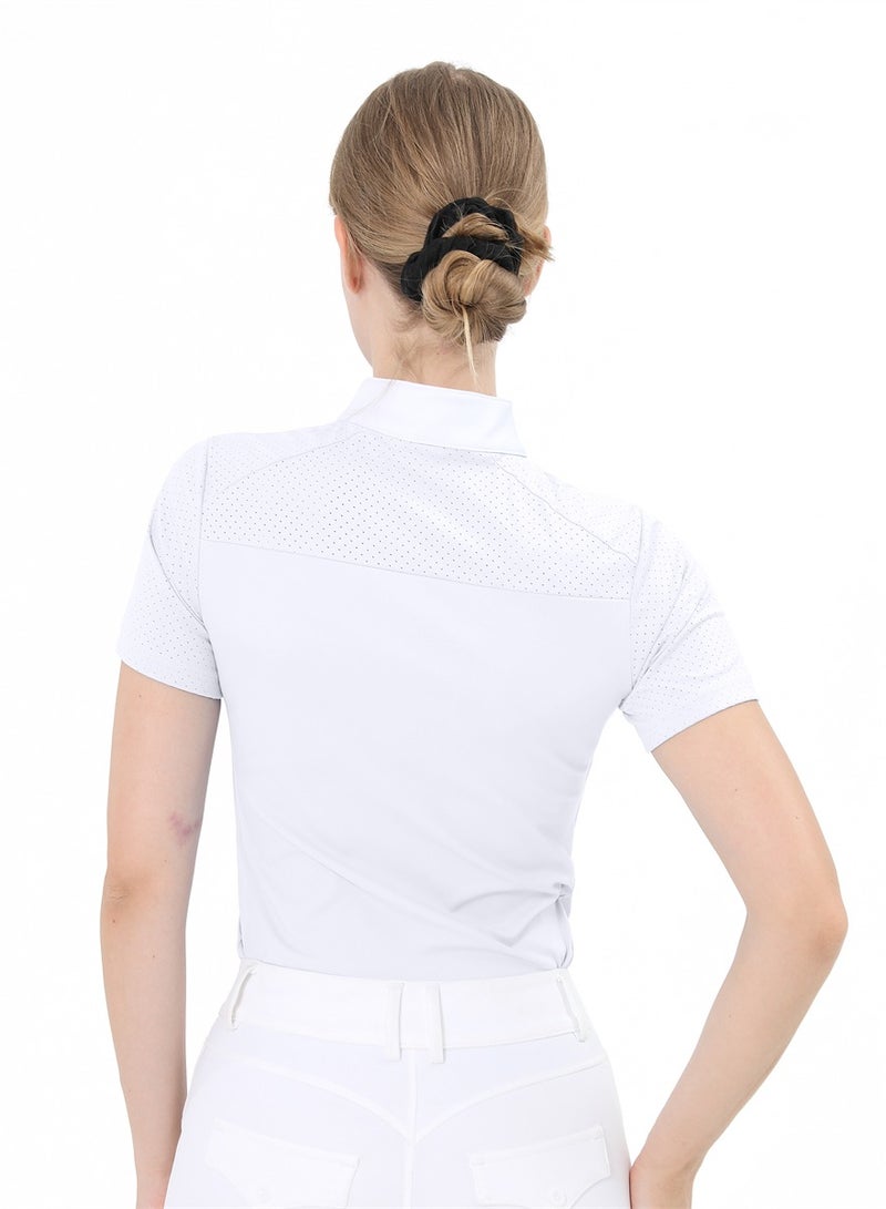 general Women Short Sleeve Equestrian T-shirts Summer Breathable Riding Horse Tops with M Pattern Equestrian Clothes - Image 3