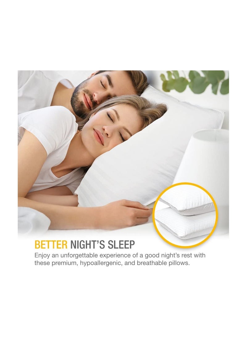 Eworld 2 Pack Polyfiber Bed Pillows for Sleeping- Ultra Soft Breathable Down Alternative Pillows - Hotel Luxury Collection Pillows for Back Stomach or Side Sleepers (50X75cm) - Image 5