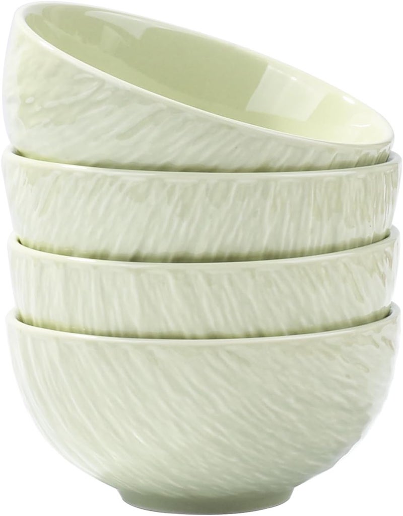 LMRLCS Ceramic Rice Bowls Set of 4 Porcelain Cereal Bowls Sushi Bowls Sauce Bowls 4.5 Inch (Green) - Image 1