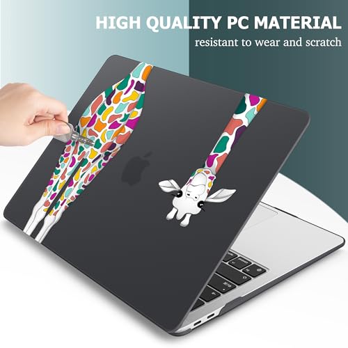 May Chen For MacBook Air 13 inch Case 2020 2019 2018 Release A2337 M1 A1932 A2179 ,Soft Touch Hard Shell Cover for 13 inch MacBook Air Case with Retina Display Touch ID,Black Colorful Giraffe - Image 4