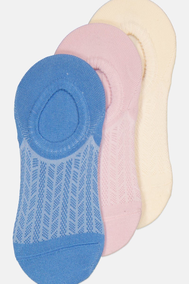 RBX Women 5 Pairs Round Invisible Socks, Multicolor  - Image 3