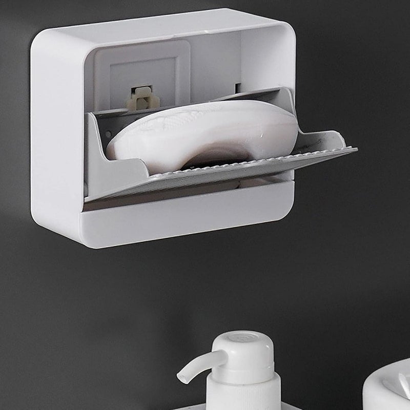 GTC GTC Combo MultiFunction Bathroom Accessories Door Hanging Hook Hair Dryer Holder Rack with Toothpaste Toothbrush Dispenser Holder Plastic Rolling Tube Squeezer and Soap Holder SB20 - Image 2