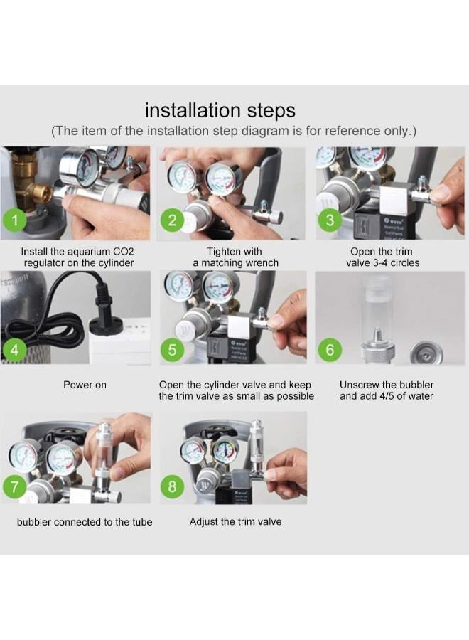 عداد فقاعات ثاني أكسيد الكربون من سبائك الألومنيوم مع صمام فحص لجهاز قياس ثاني أكسيد الكربون لحوض السمك برأس واحد - Image 3