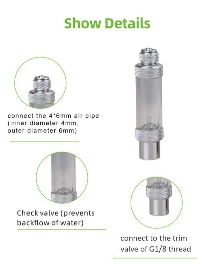عداد فقاعات ثاني أكسيد الكربون من سبائك الألومنيوم مع صمام فحص لجهاز قياس ثاني أكسيد الكربون لحوض السمك برأس واحد - Image 5