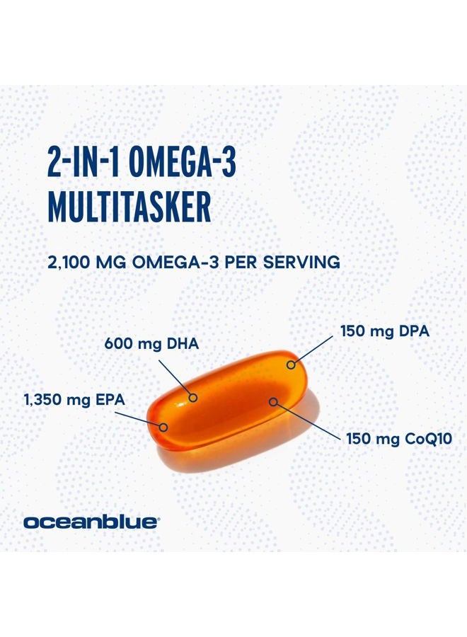 Professional Omega-3 2100 with CoQ10 – 90 ct – 2 Pack – Triple Strength Fish Oil Supplement with High-Potency EPA and DHA, and CoQ10 – Orange Flavor (60 Servings) - Image 3