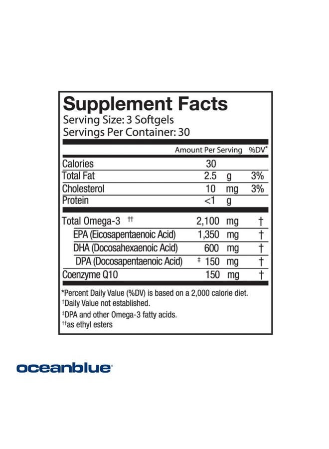 Professional Omega-3 2100 with CoQ10 – 90 ct – 2 Pack – Triple Strength Fish Oil Supplement with High-Potency EPA and DHA, and CoQ10 – Orange Flavor (60 Servings) - Image 2