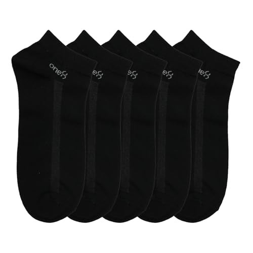 ONE8 By Virat Kohli ANTIMICROBIAL Cotton Breathable Daily-Wear/Running/Gym/Training Low-Ankle Ankle Length Socks For Men (Pack of 5) | Black - Image 4