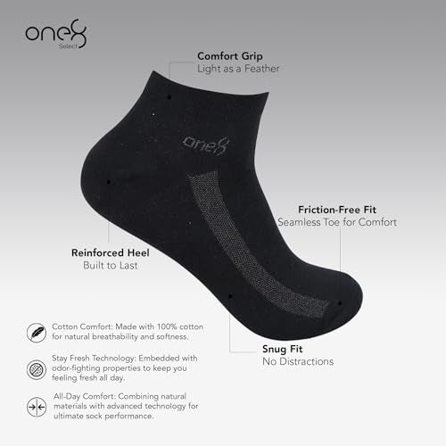 ONE8 By Virat Kohli ANTIMICROBIAL Cotton Breathable Daily-Wear/Running/Gym/Training Low-Ankle Ankle Length Socks For Men (Pack of 5) | Black - Image 3